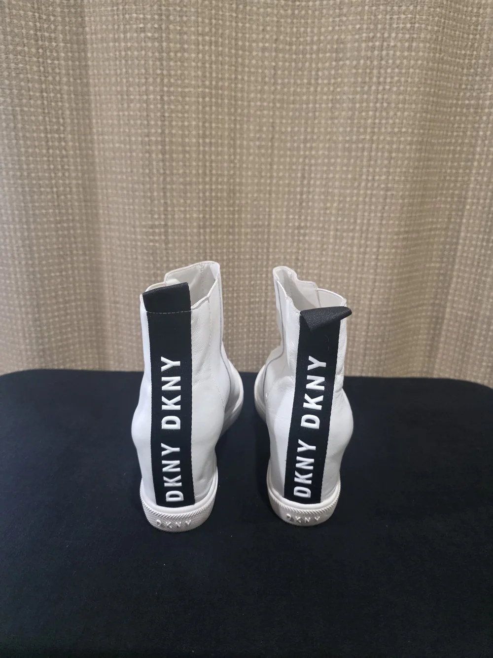DKNYC White Wedge Chelsea Booties
